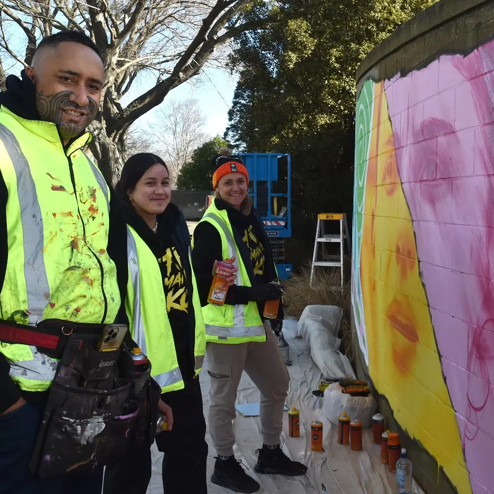 Tauranga street artist creates Football Ferns mural