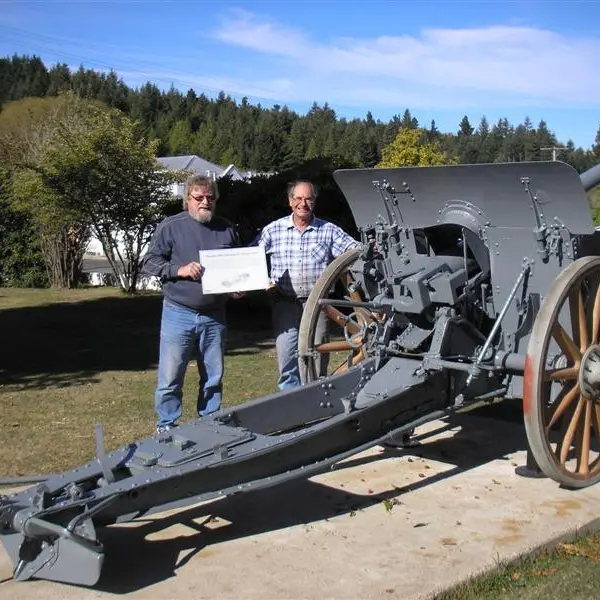 Captured German field gun restored