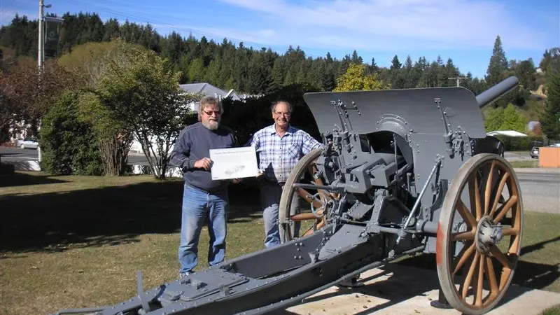 Captured German field gun restored