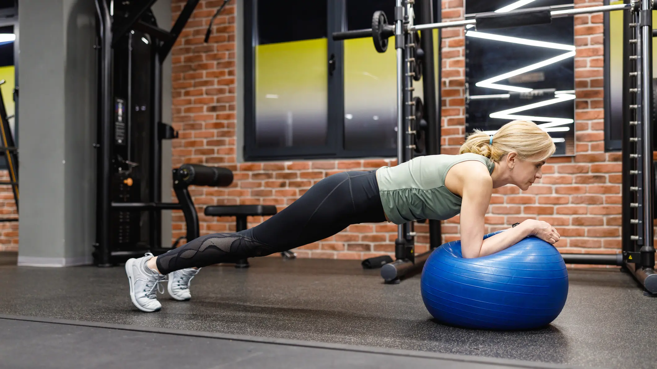 Stability ball prone plank