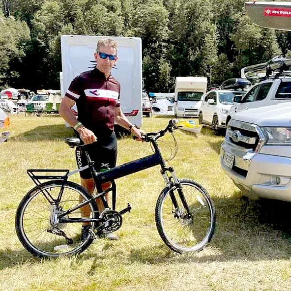 Fold out bike saves the day for Canterbury race veteran