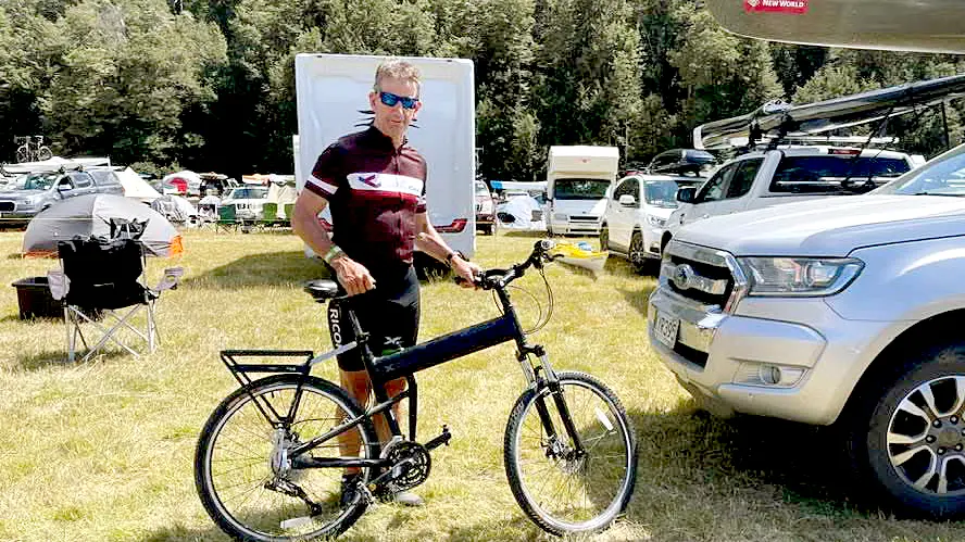 Fold out bike saves the day for Canterbury race veteran