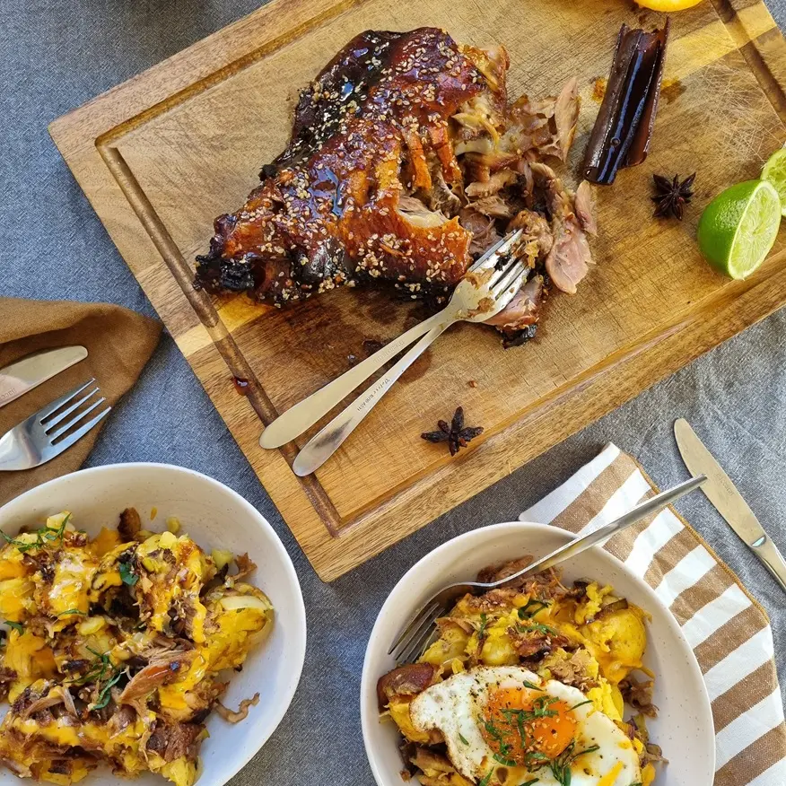 Chinese-spiced ham hock hash