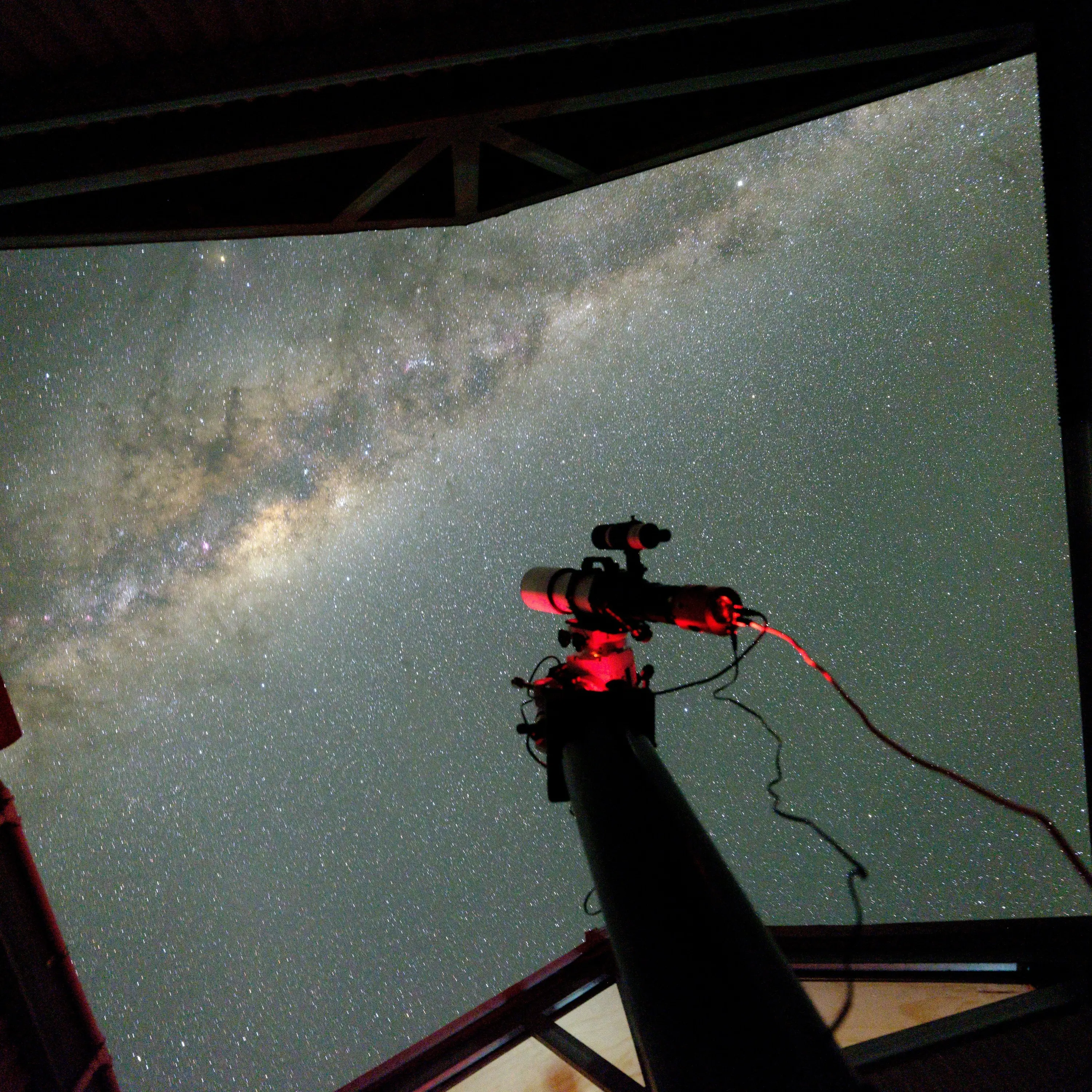 Observatory opens to the sky