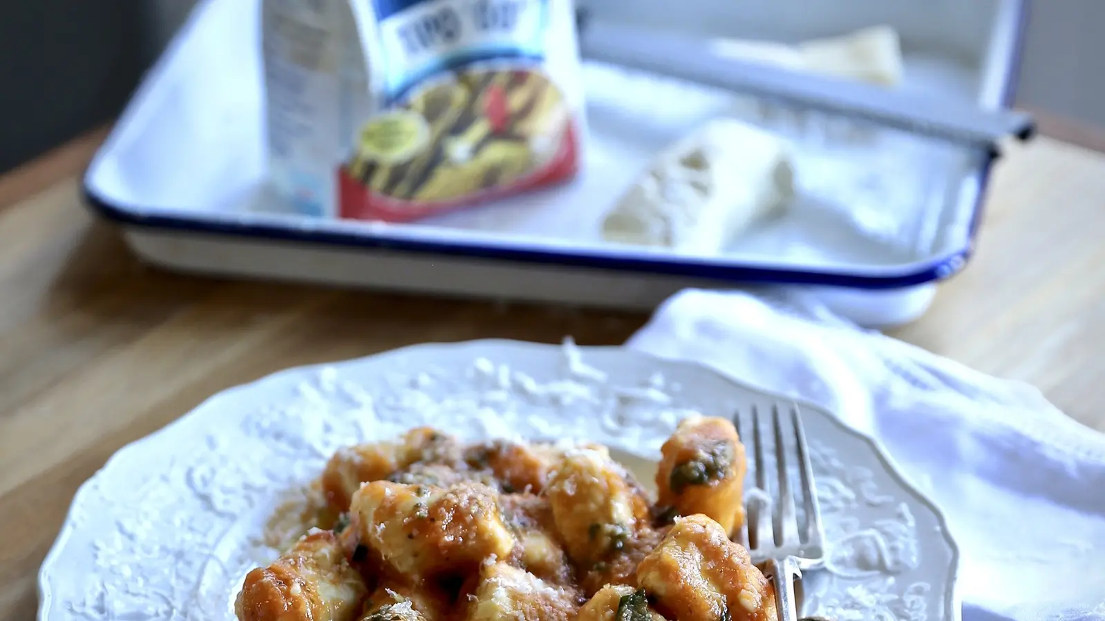Ricotta gnocchi with quick tomato and basil sauce