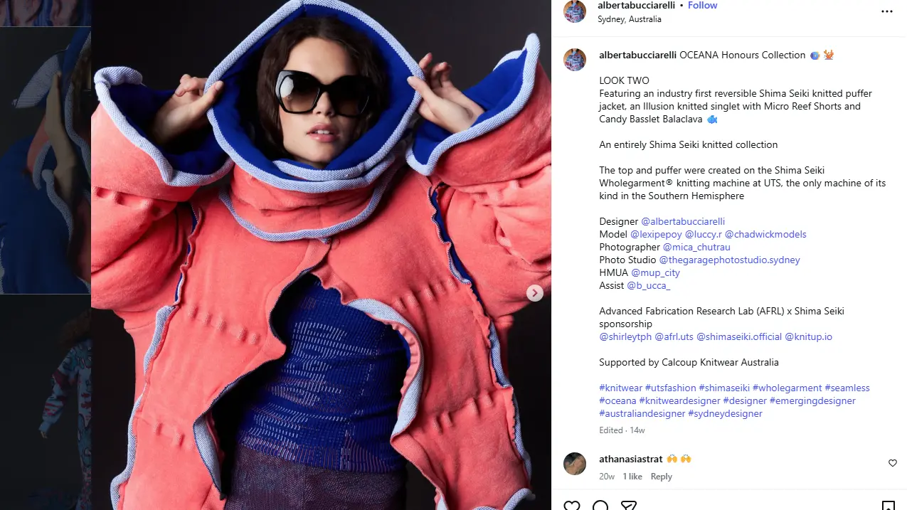 Machine-knitted puffer like no other