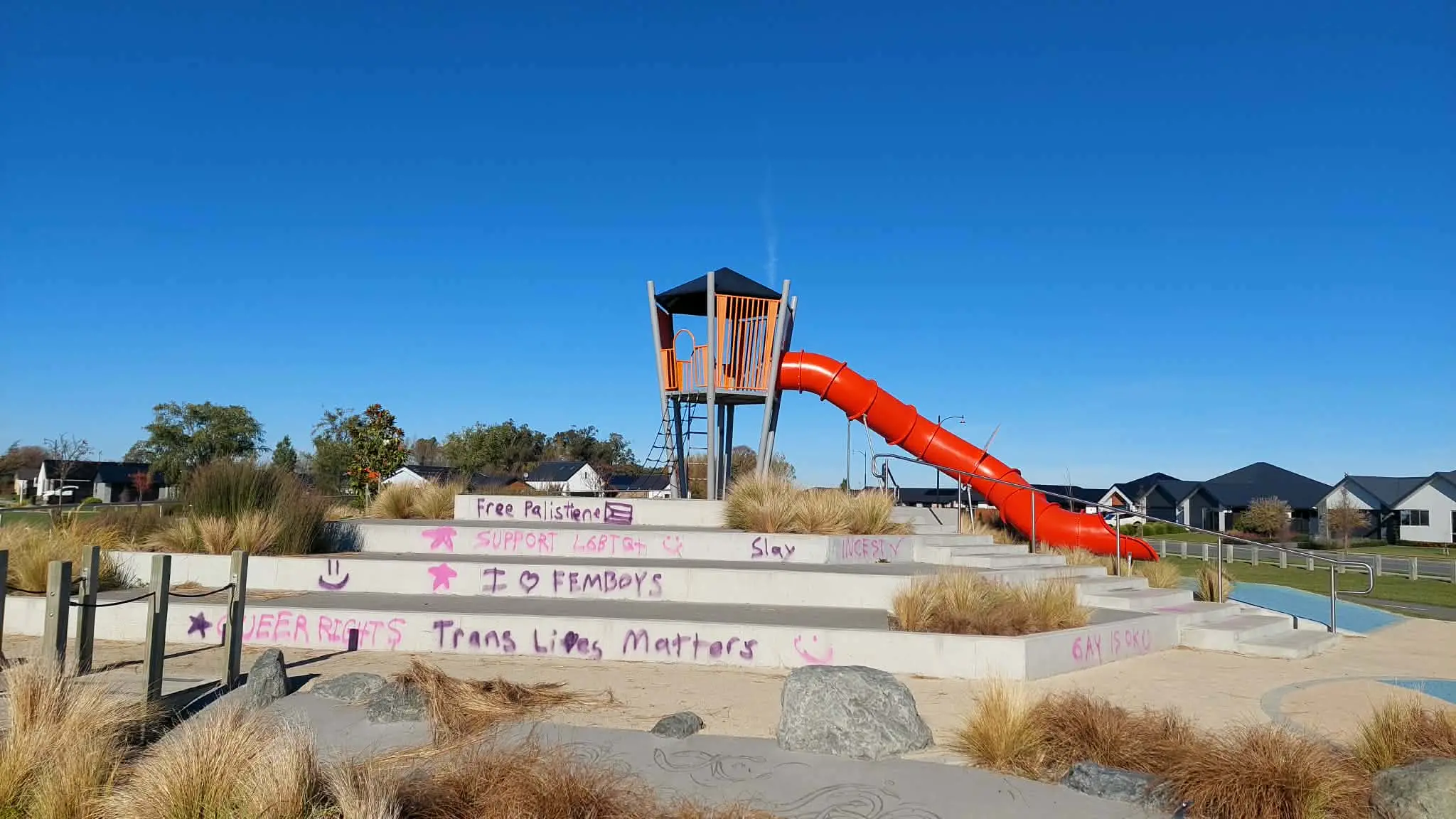 Canterbury playground tagging 'despicable', 'appalling'