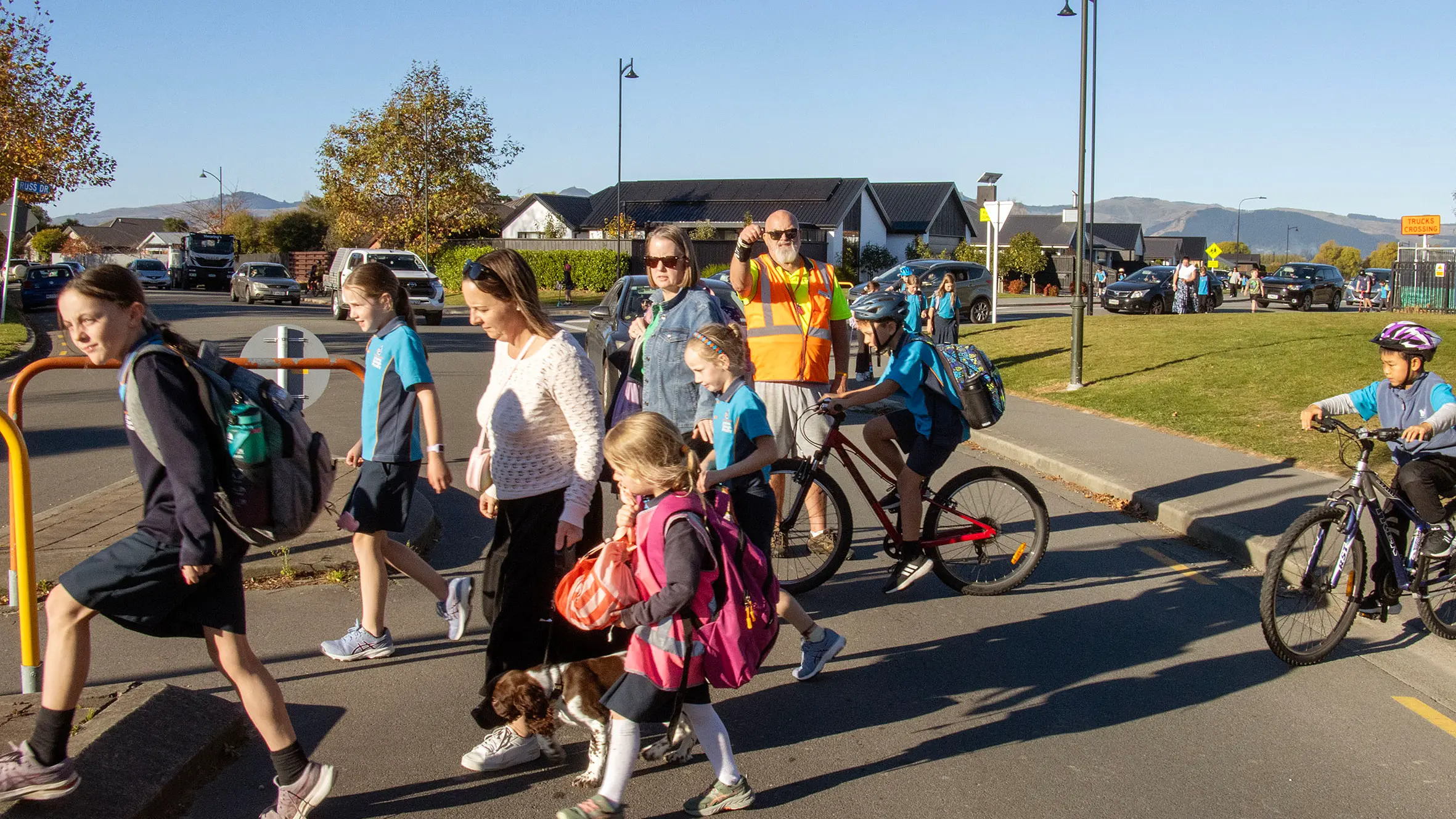 School's caretaker standing between traffic and tragedy