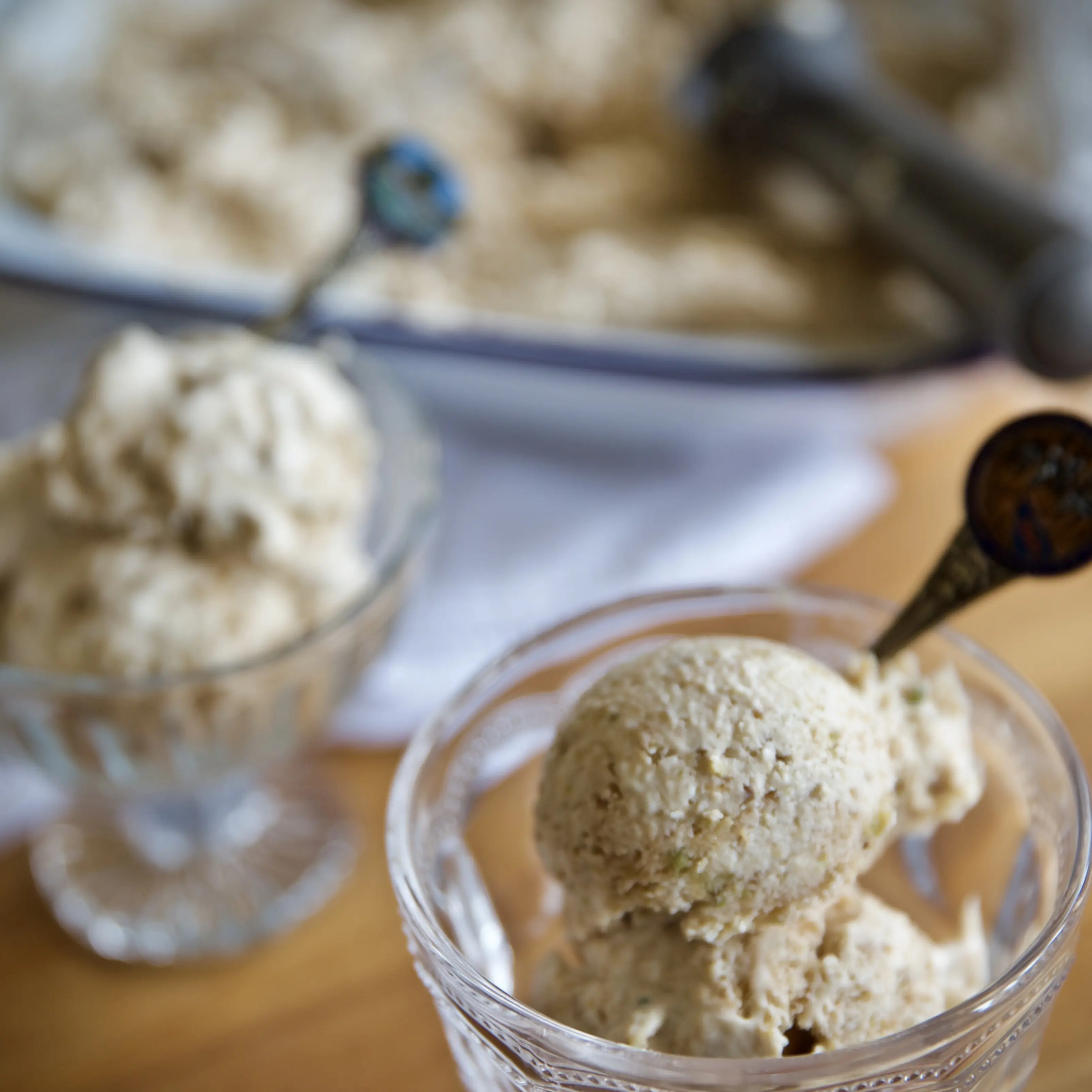 Feijoa and lime no-churn ice cream