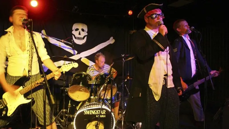 On the floor: Scurvy Dogs show their 'pirattitude'