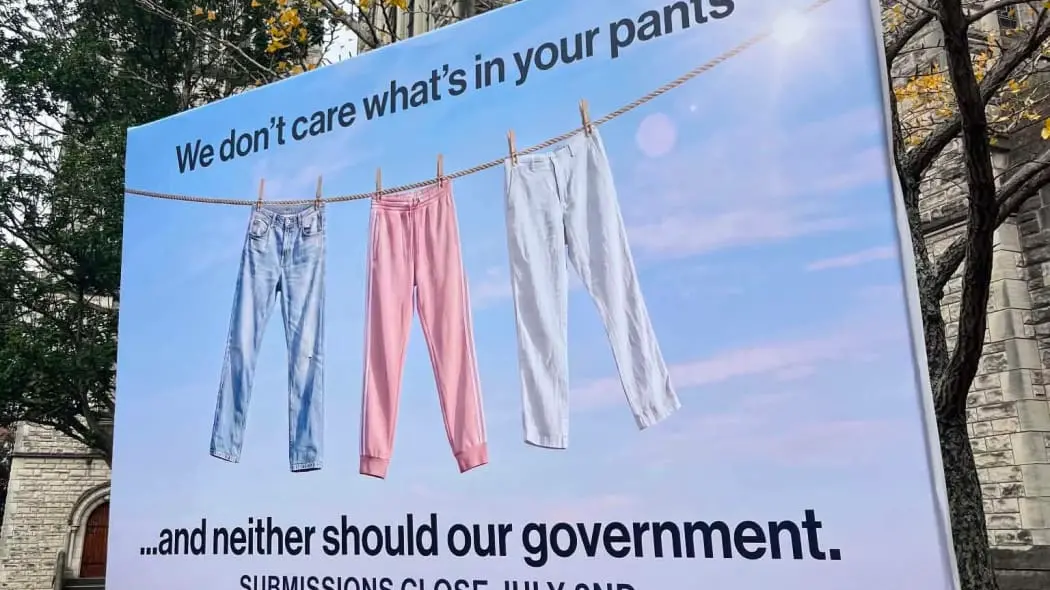 Billboard outside church opposes Bill to define gender