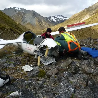 Injured glider pilot airlifted to hospital