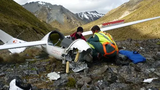 Injured glider pilot airlifted to hospital