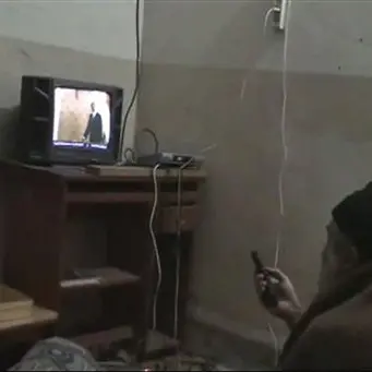 Videos show bin Laden watching himself on TV