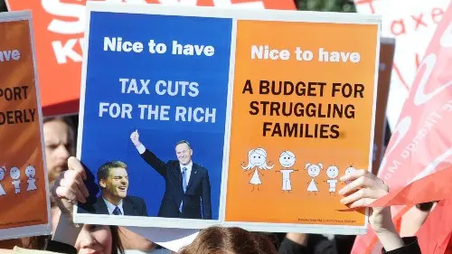 Hundreds protest budget cuts