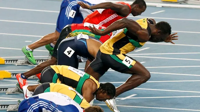 Athletics: Start rule draws ire after Bolt crashes out