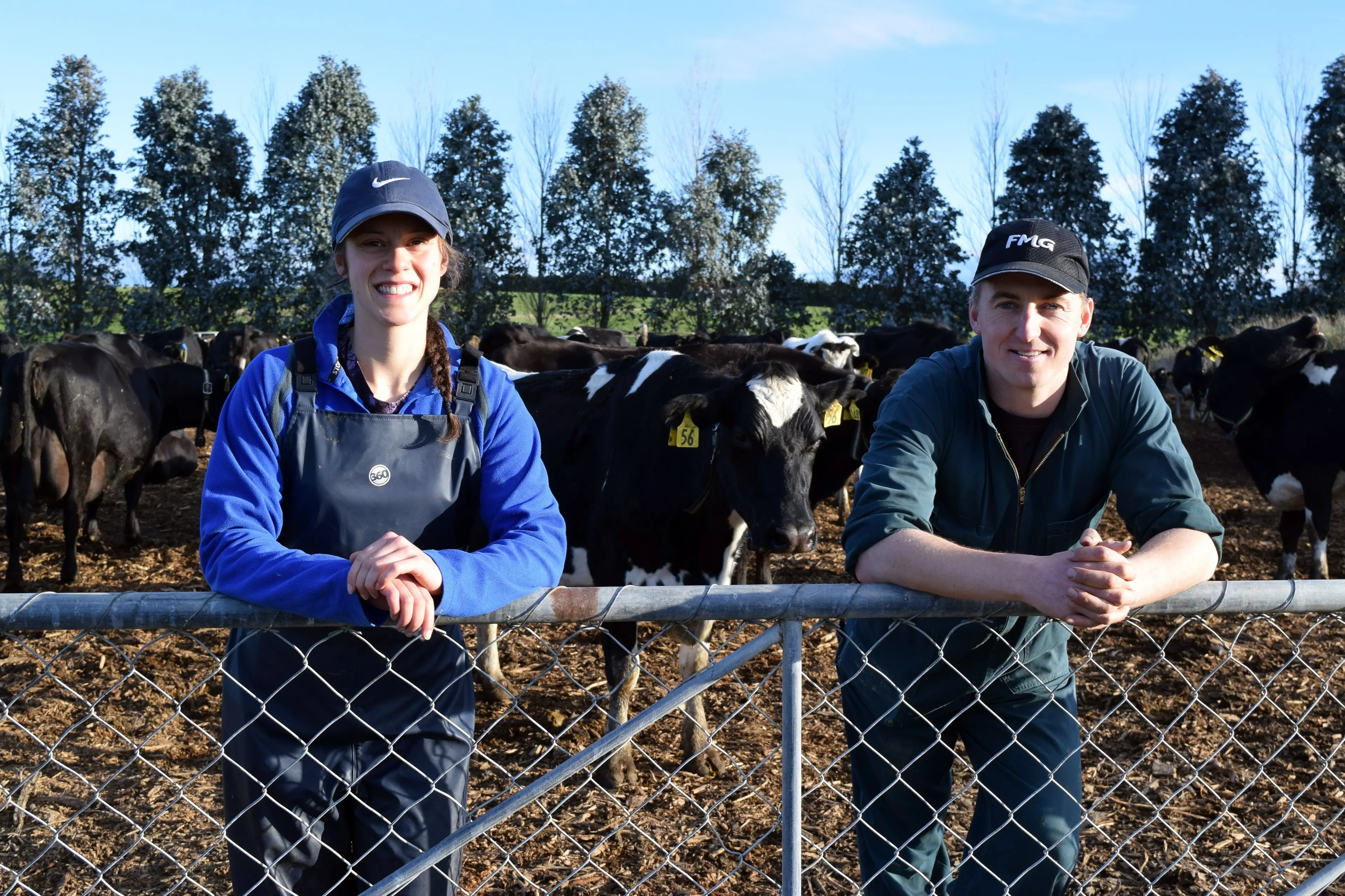Lower order sharemilkers Jemima Aratema and Marcus Frost aim to progress as quickly as possible in the dairy industry. Photo: Shawn McAvinue