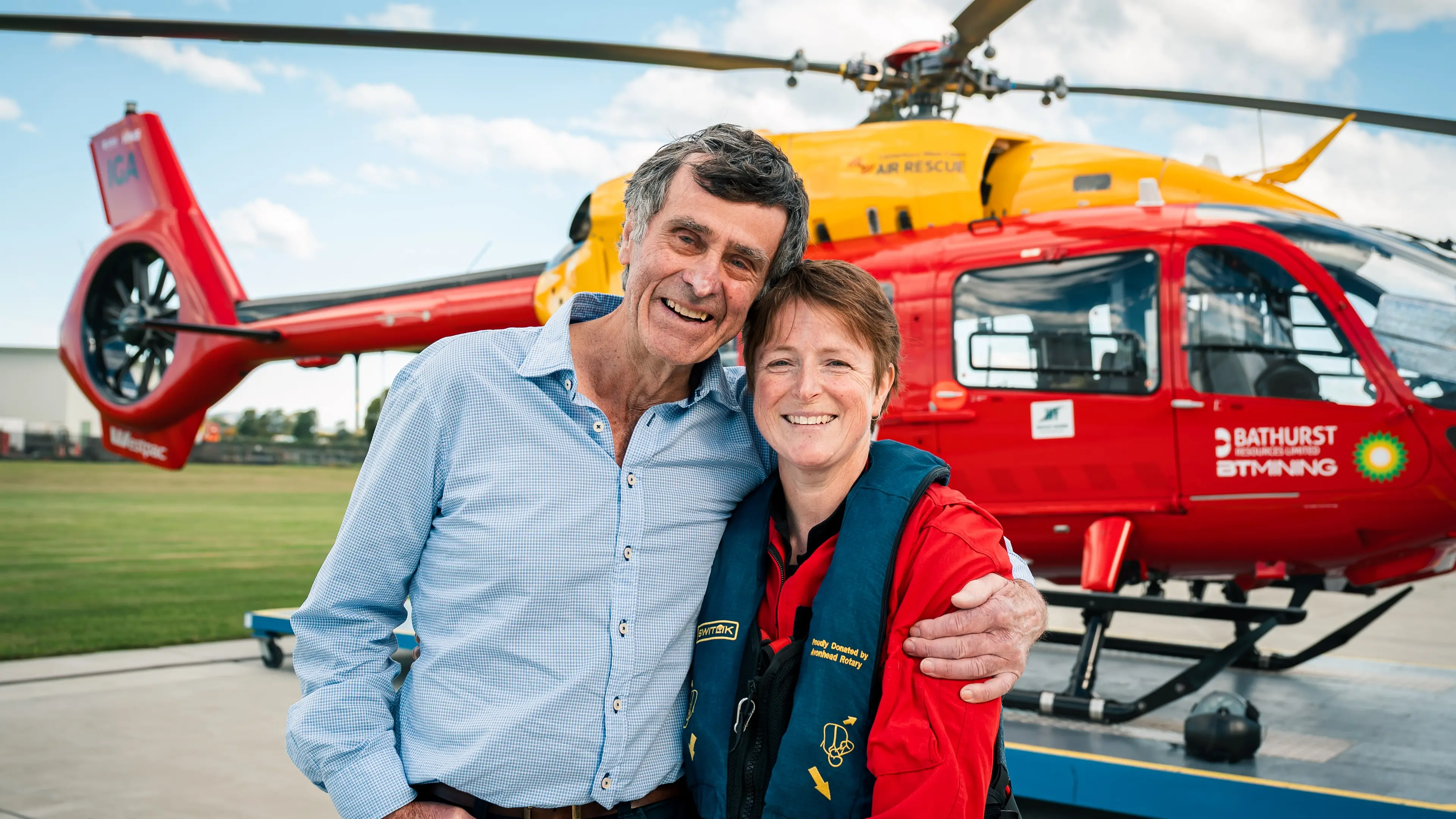 Giving back to the rescue chopper service that saved their lives