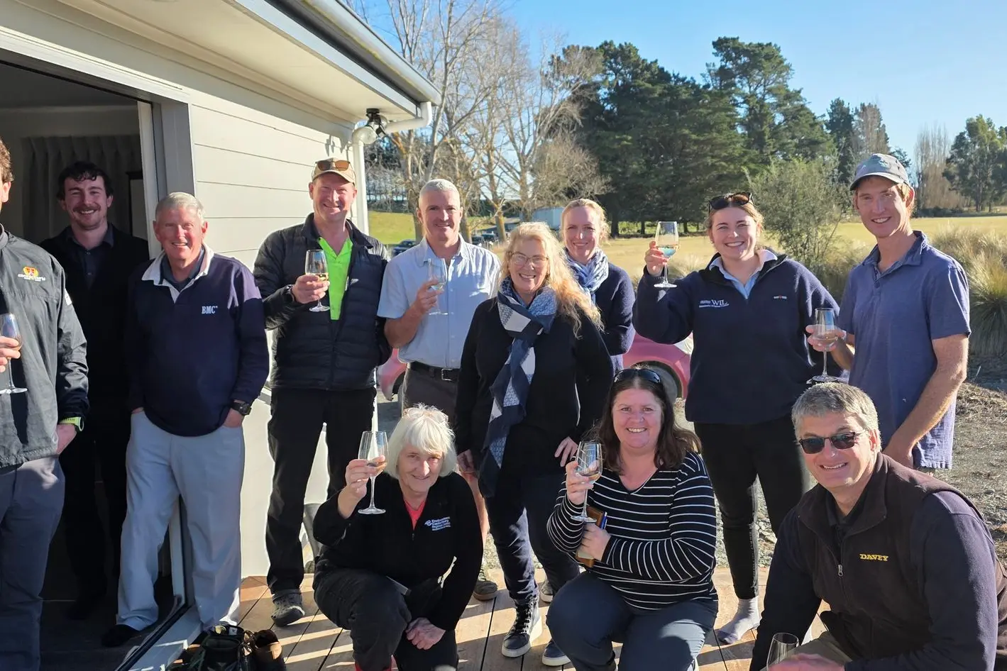 Celebration . . .Hunters Stream Community Group members celebrate receiving a $10,000 grant from the Westpac Water Care Project to continue improving the stream located near Cust. Photo: Supplied