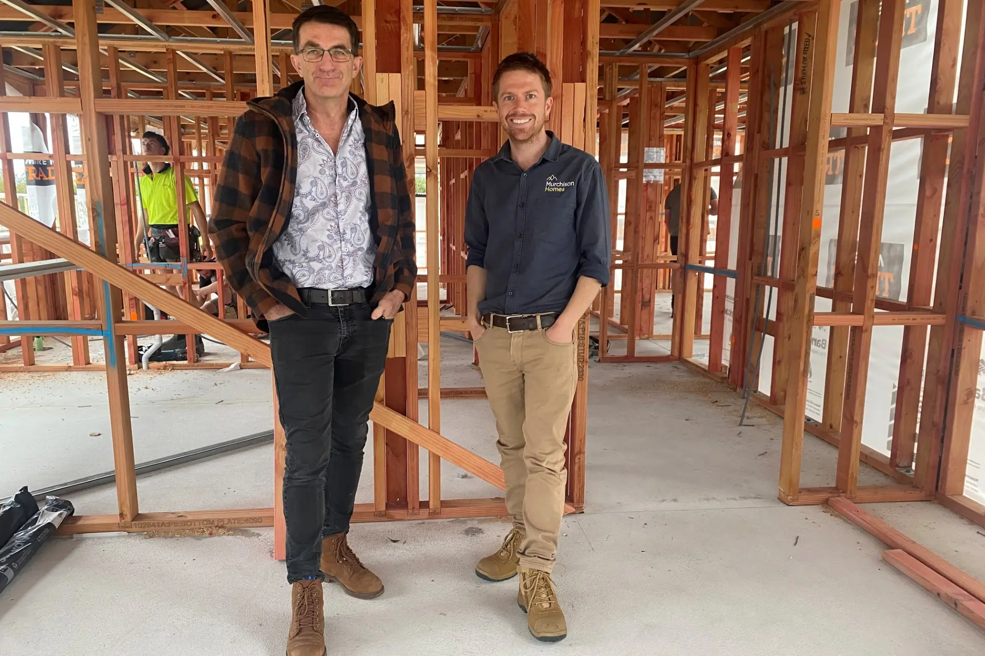 Time critical . . . Kerry Walsh (left), Hurunui District Council building and property manger, with Marty Murchison, a local builder from Murchison Homes, say 24 hour building consent process can provide significant benefits. Photo: Supplied