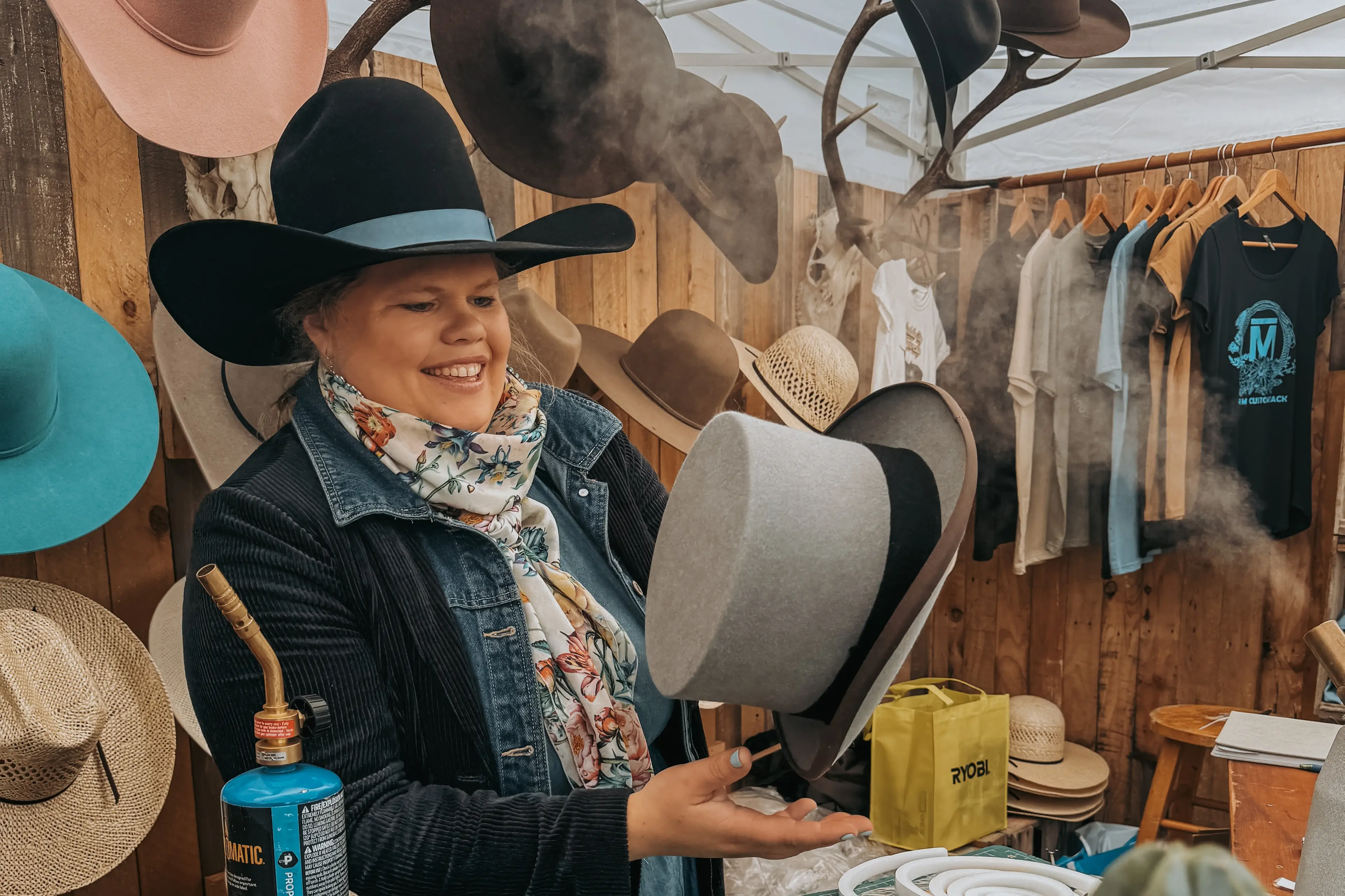 \\u2018I was tired of seeing cowboy hats that didn\\u2019t fit and tack that didn\\u2019t last\\u2019: Millie Aitken hat-shaping. Photo: Supplied