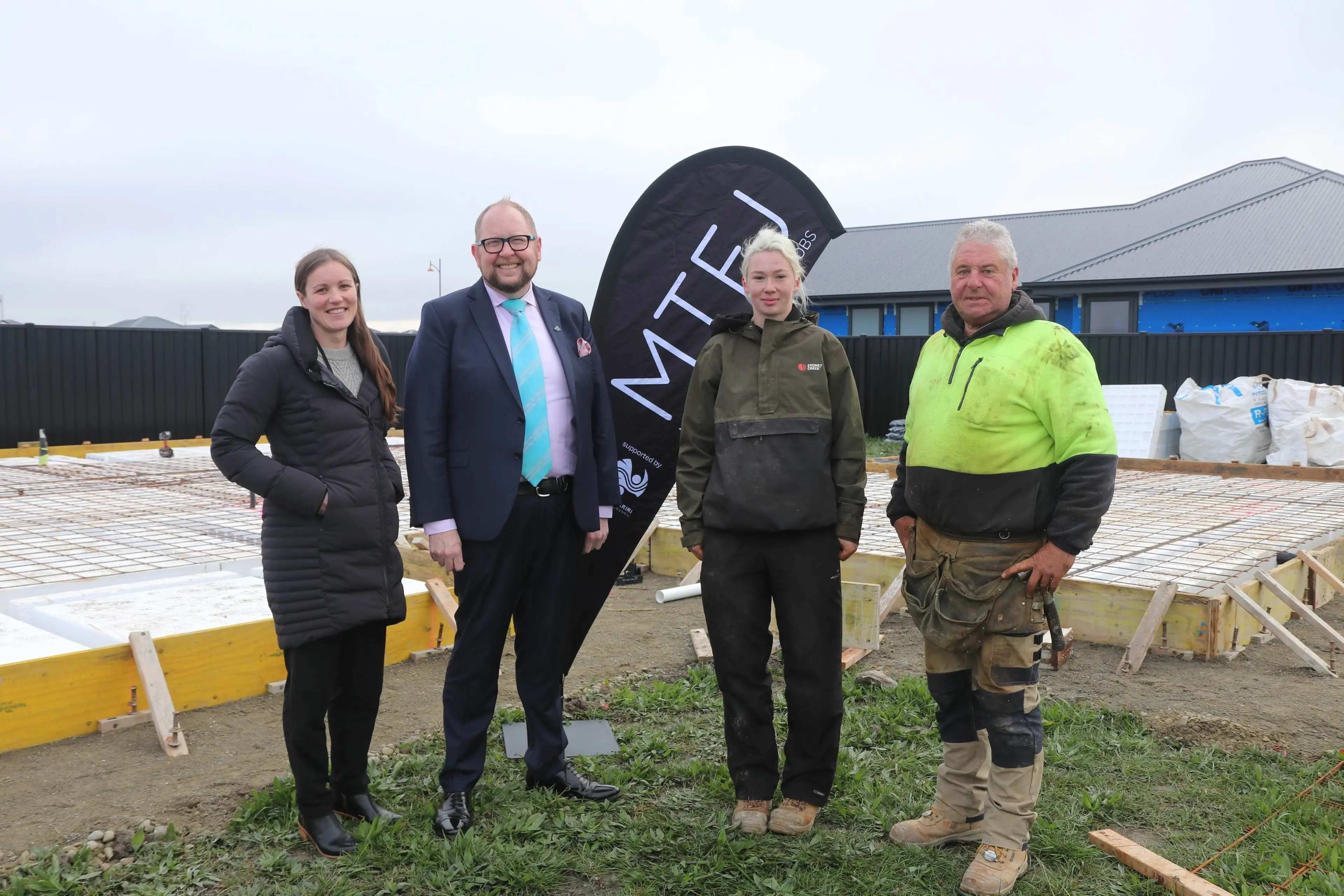 Job opportunities . . . The Waimakariri Mayors\\u2019 Taskforce for Jobs programme has assisted a number of young people, including Sarah Lubbe (second from right), into employment in recent years. She is pictured with MTFJ Waimakariri facilitator Elizabeth Trevathan (left), Waimakariri Mayor Dan Gordon and her employer Peter Pearcy. Photo: supplied by Waimakariri District Council