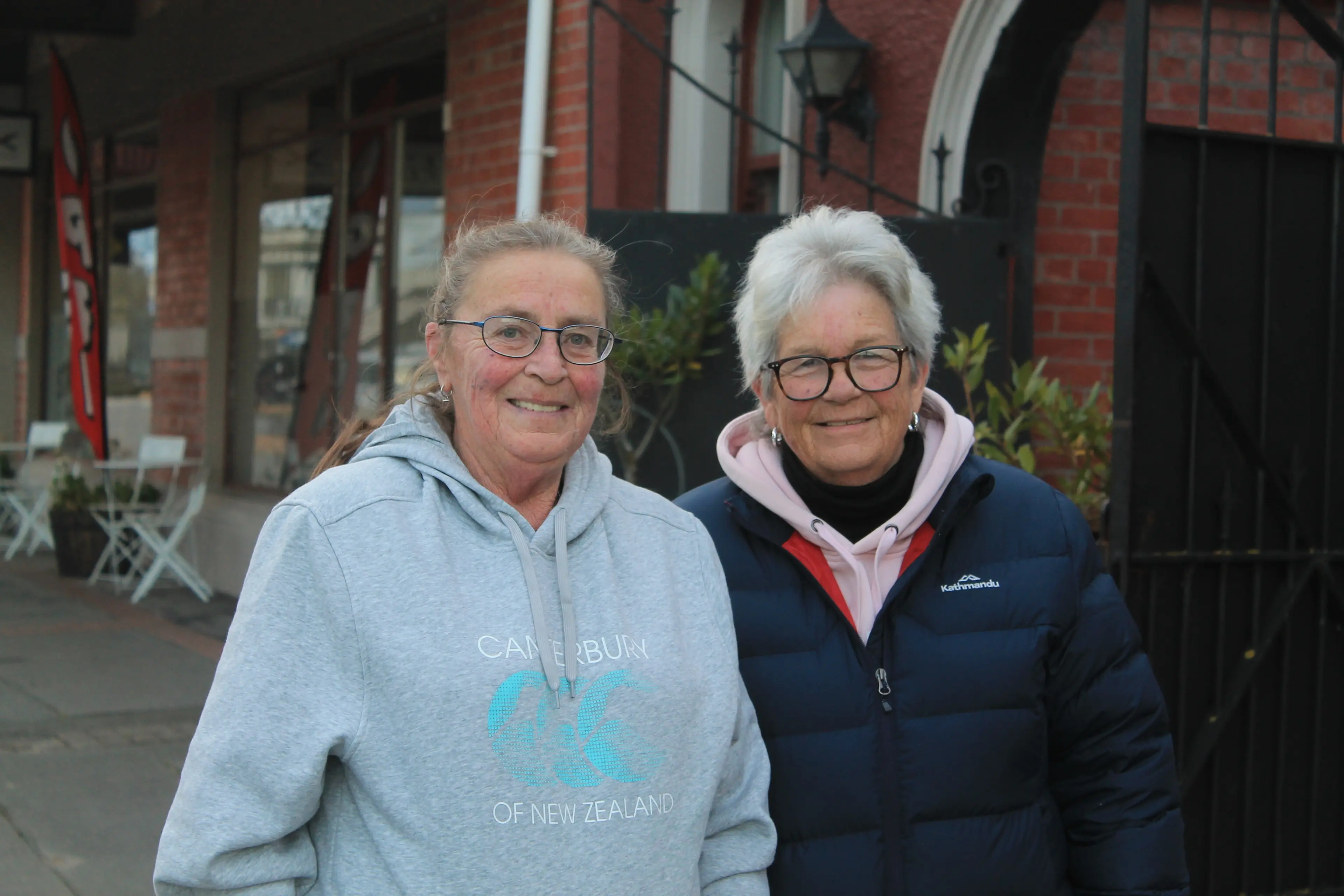 Keeping warm in a Southland winter is a tall task, but Phillipa Hynes and Raywyn Jones have the right idea, a nice hot cuppah on a brisk Tuesday morning.
