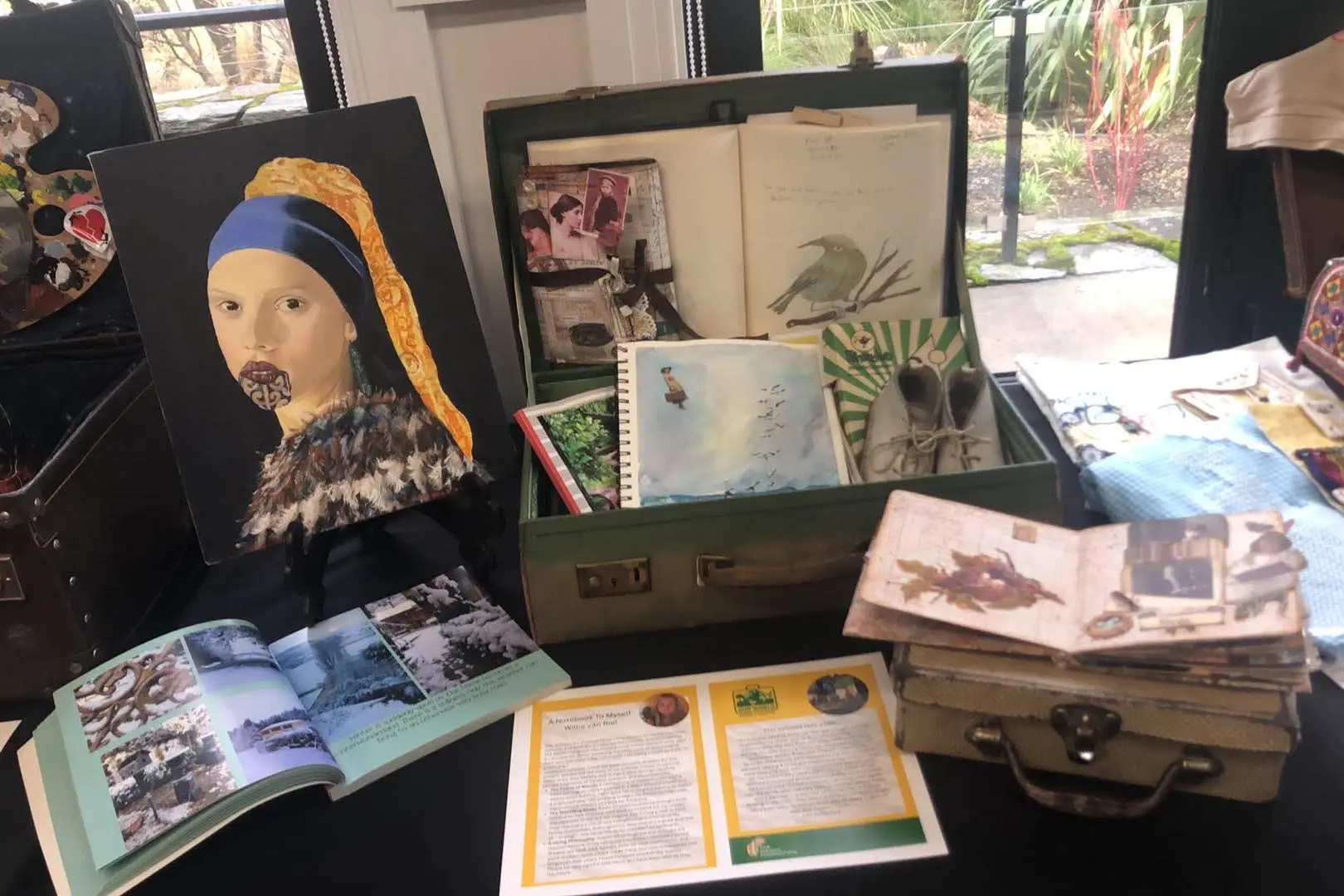 One of the repurposed suitcases on display at W\\u0101naka Library. Photo: Supplied