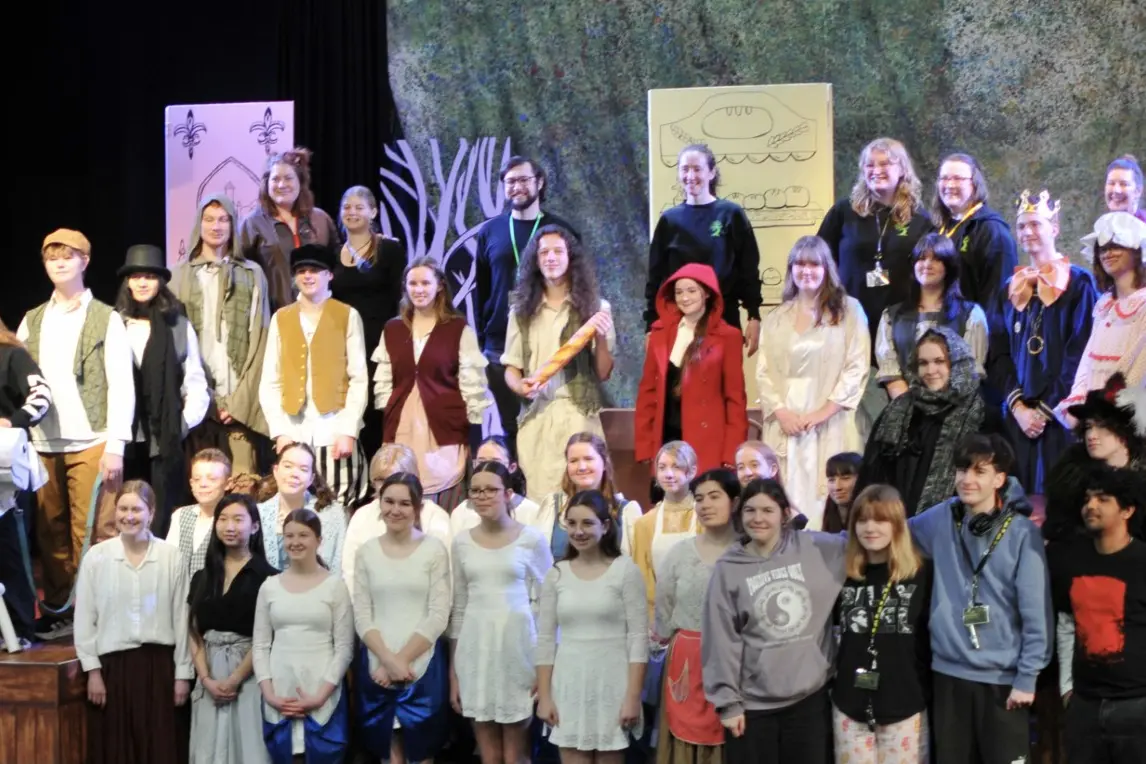 Exciting times\\u2026 Cast and crew members for Kaiapoi High School\\u2019s production of Into The Woods, during a dress rehearsal last Friday morning for Stephen Sondheim and James Lapine\\u2019s famous, award-winning musical. PHOTO: SHELLEY TOPP