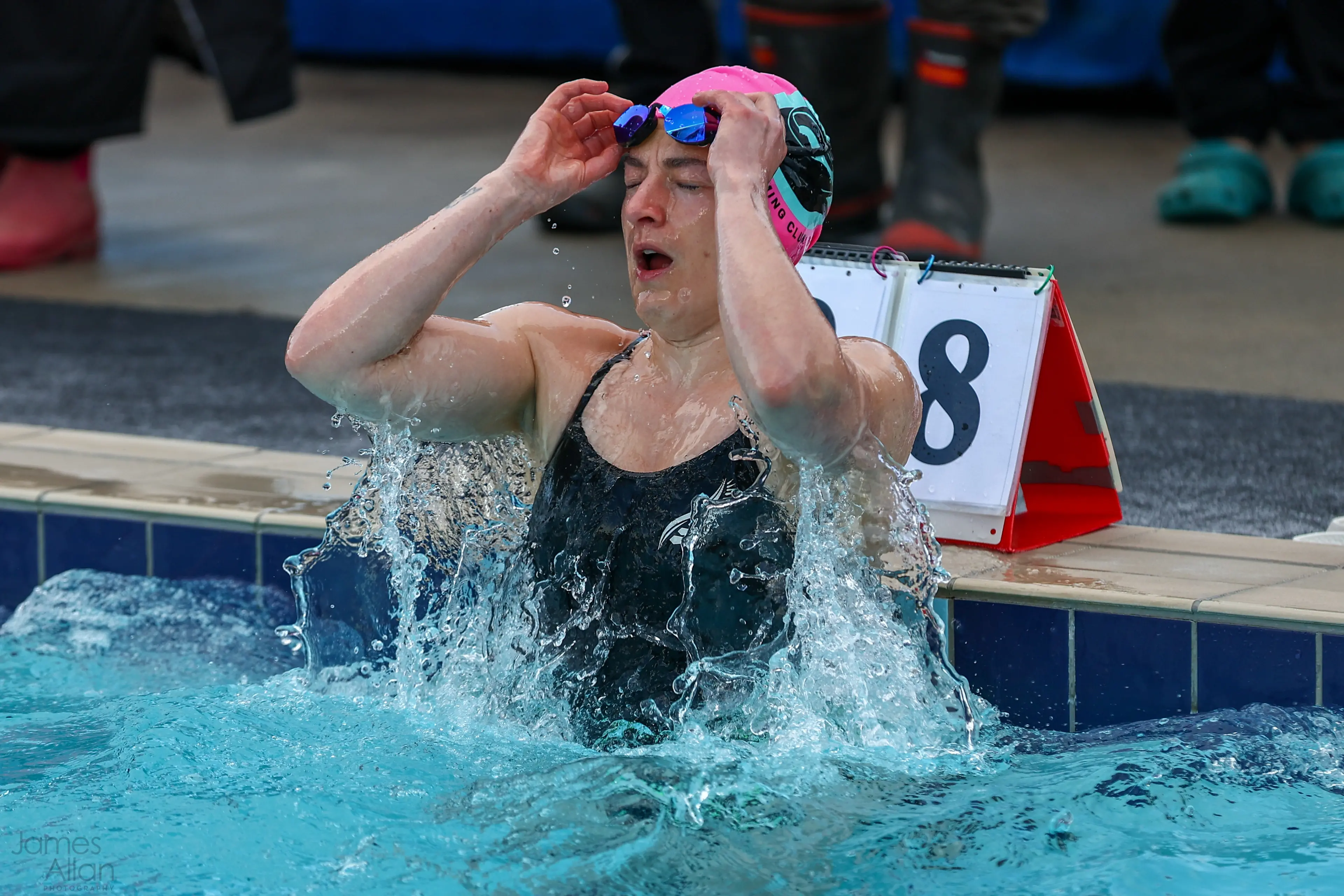 Ice queen: Queenstown\\u2019s Bethany Rogers finishes a race at the\\u00A0NZ\\u00A0& Oceania ice swimming champs in Alexandra last Friday. Photo: James Allan Photography