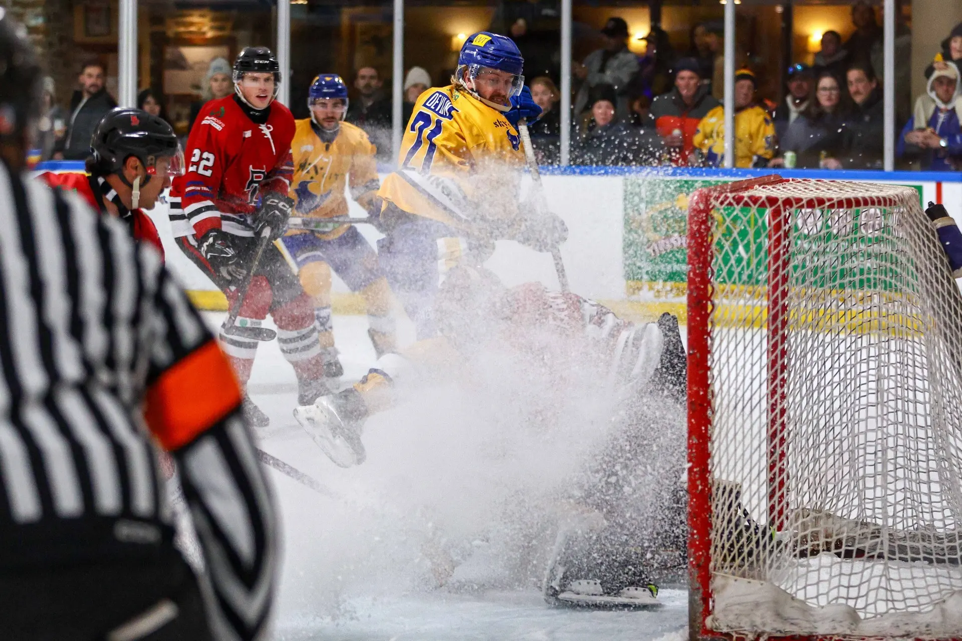 History may repeat: SkyCity Stampede\\'s Dylan Devlin pictured during an earlier home encounter with the Canterbury Red Devils, a team the Stampede could well meet again in the semi-finals in Queenstown next month. Photo: James Allan Photography