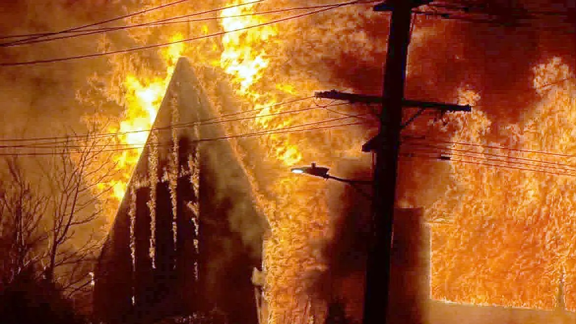 Dirt bike spark may have caused church blaze