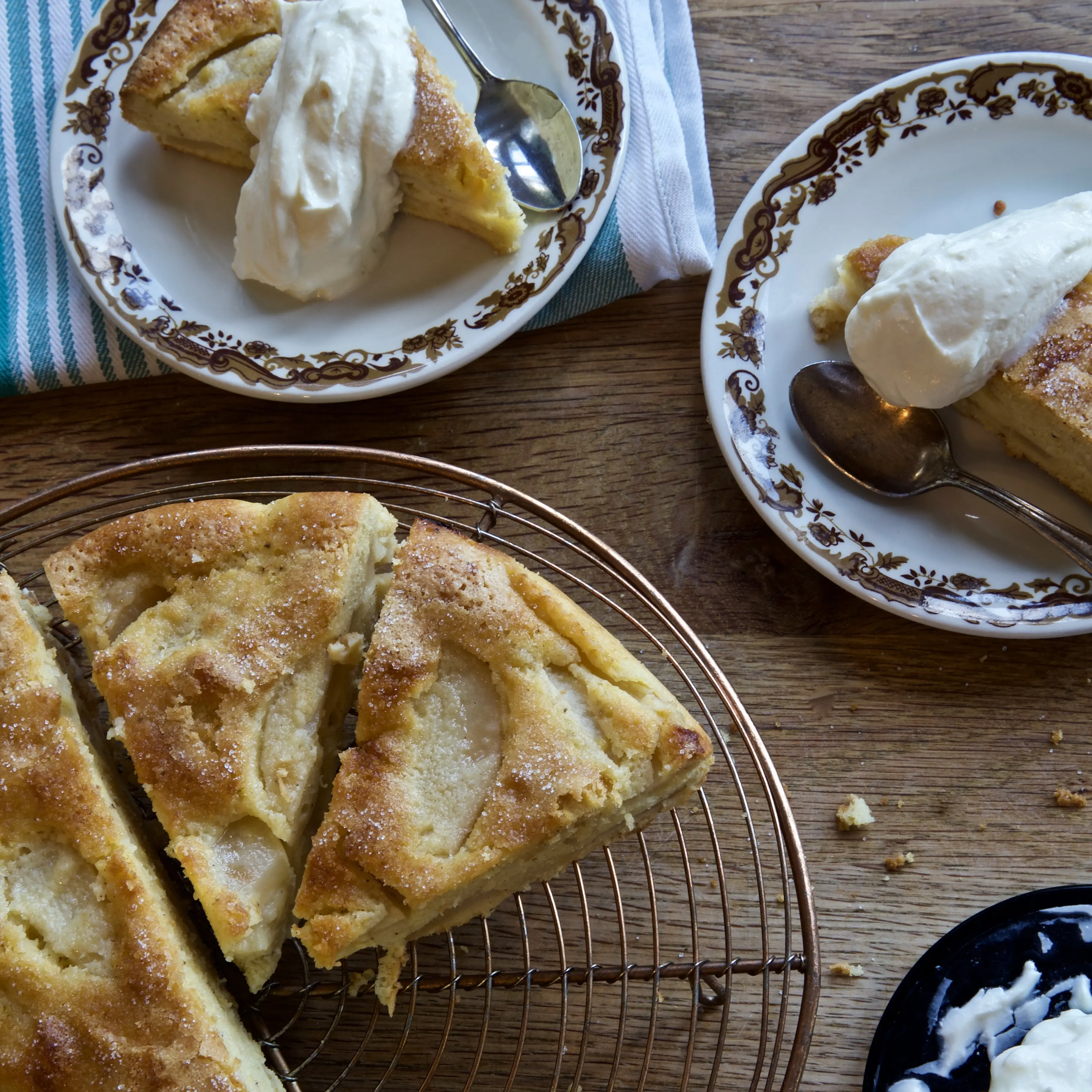Brown butter pear cake