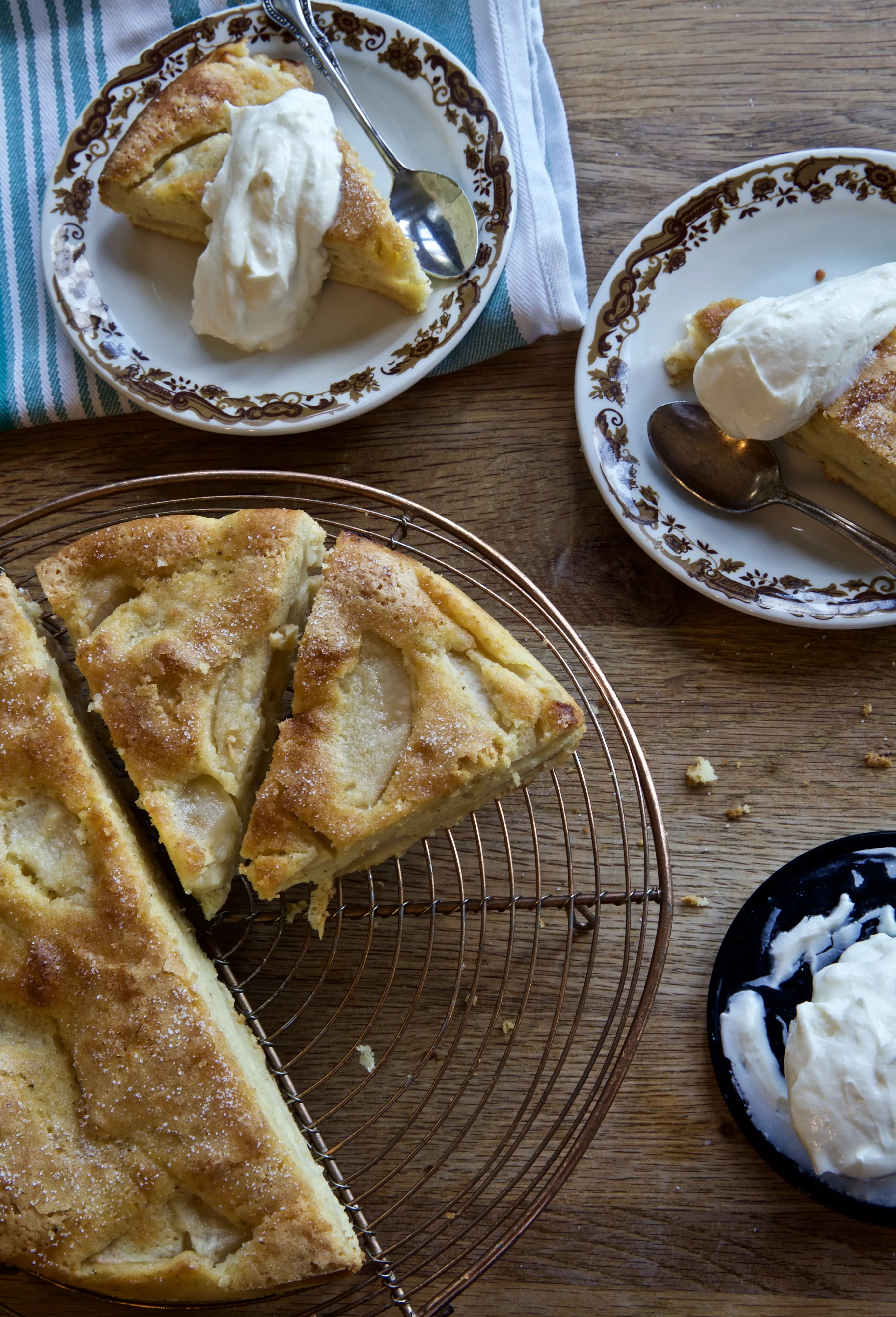 Brown butter pear cake