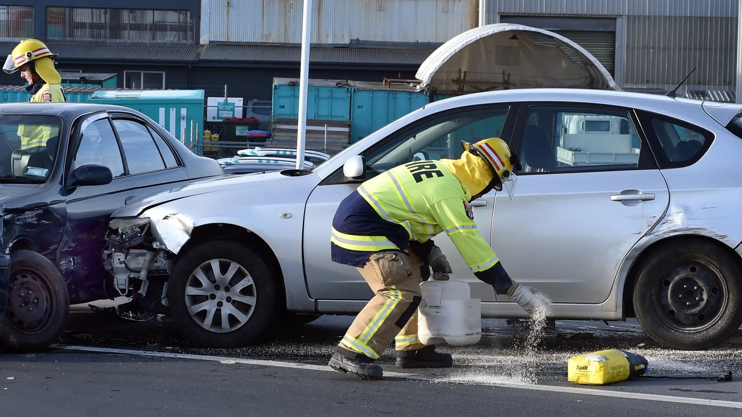 One treated after harbourside prang