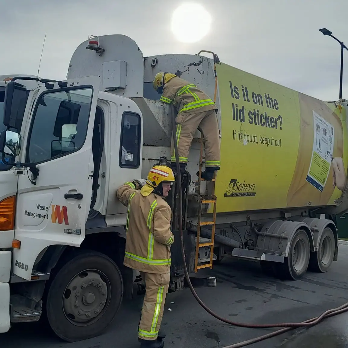 Recycling truck fire prompts safety reminder