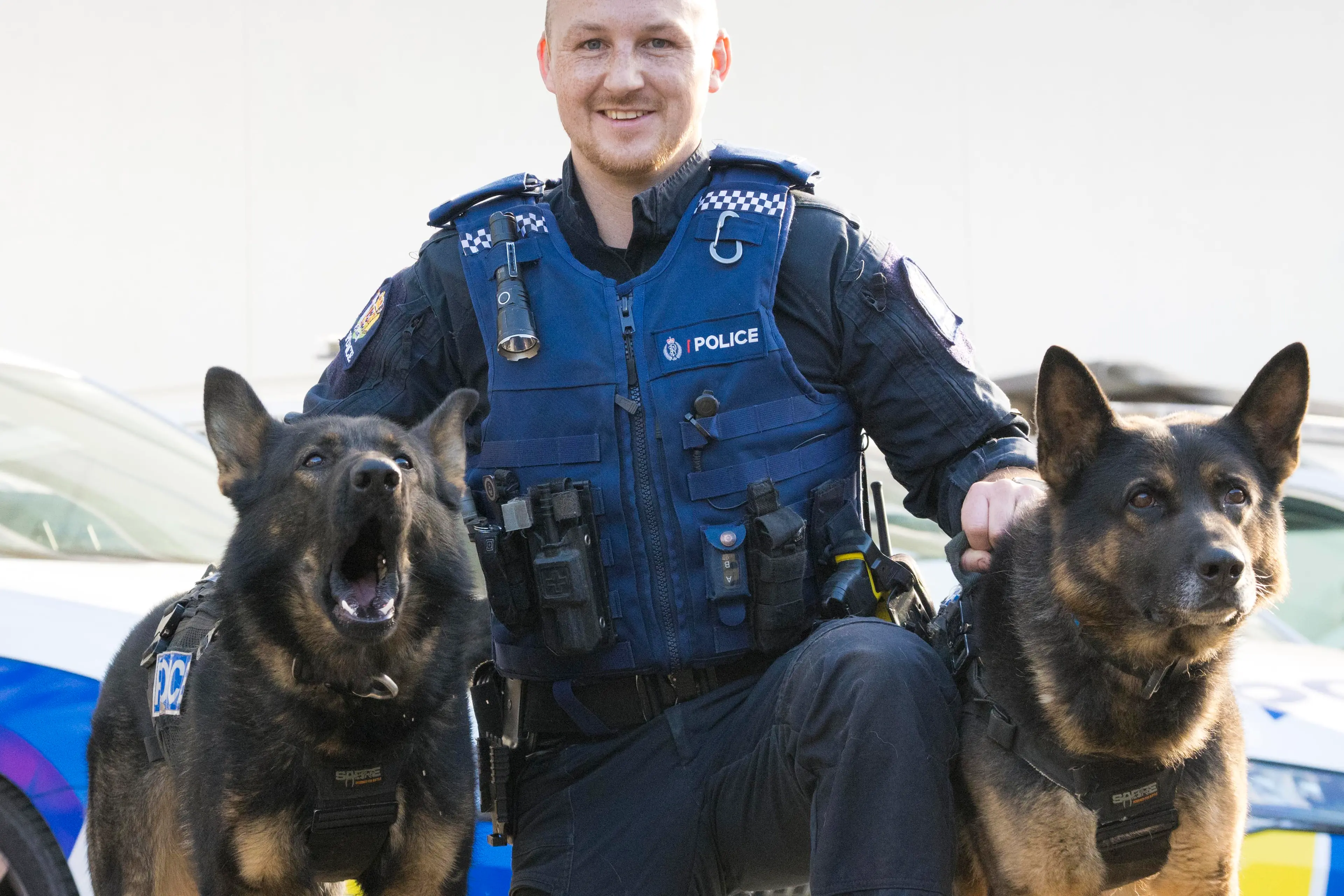 Retiring police dog passes on the vest
