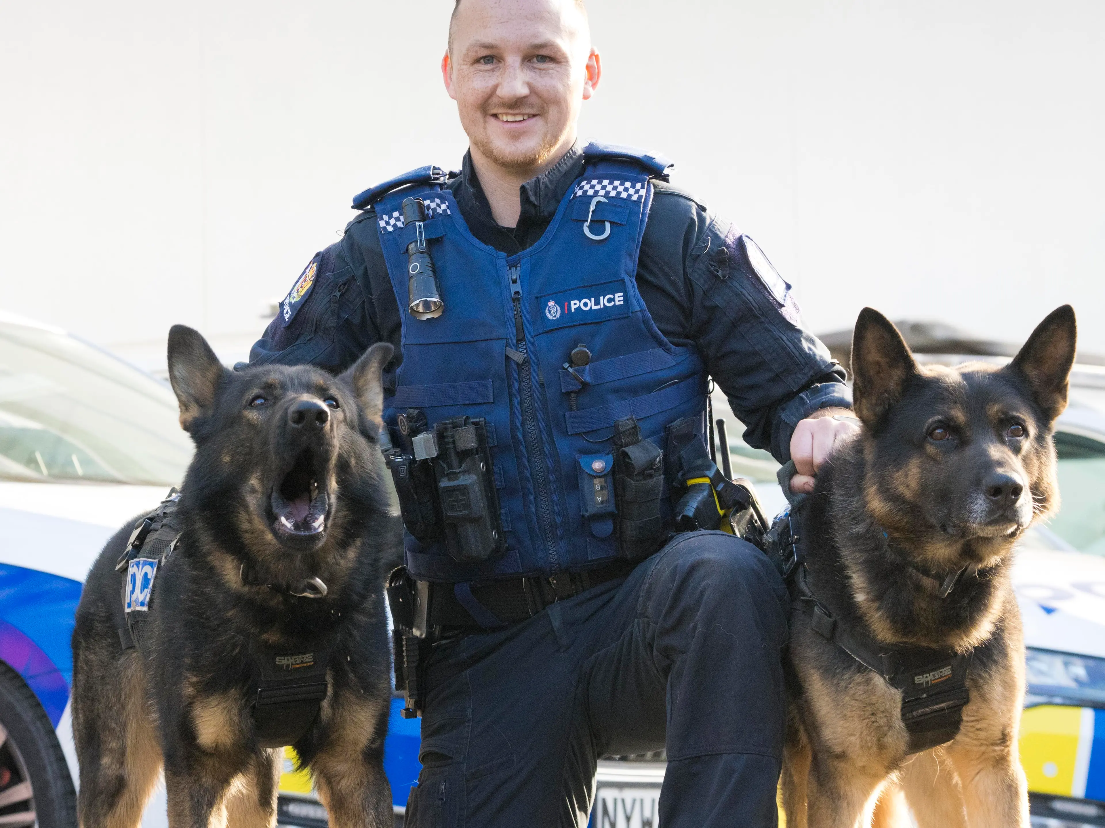 Retiring police dog passes on the vest