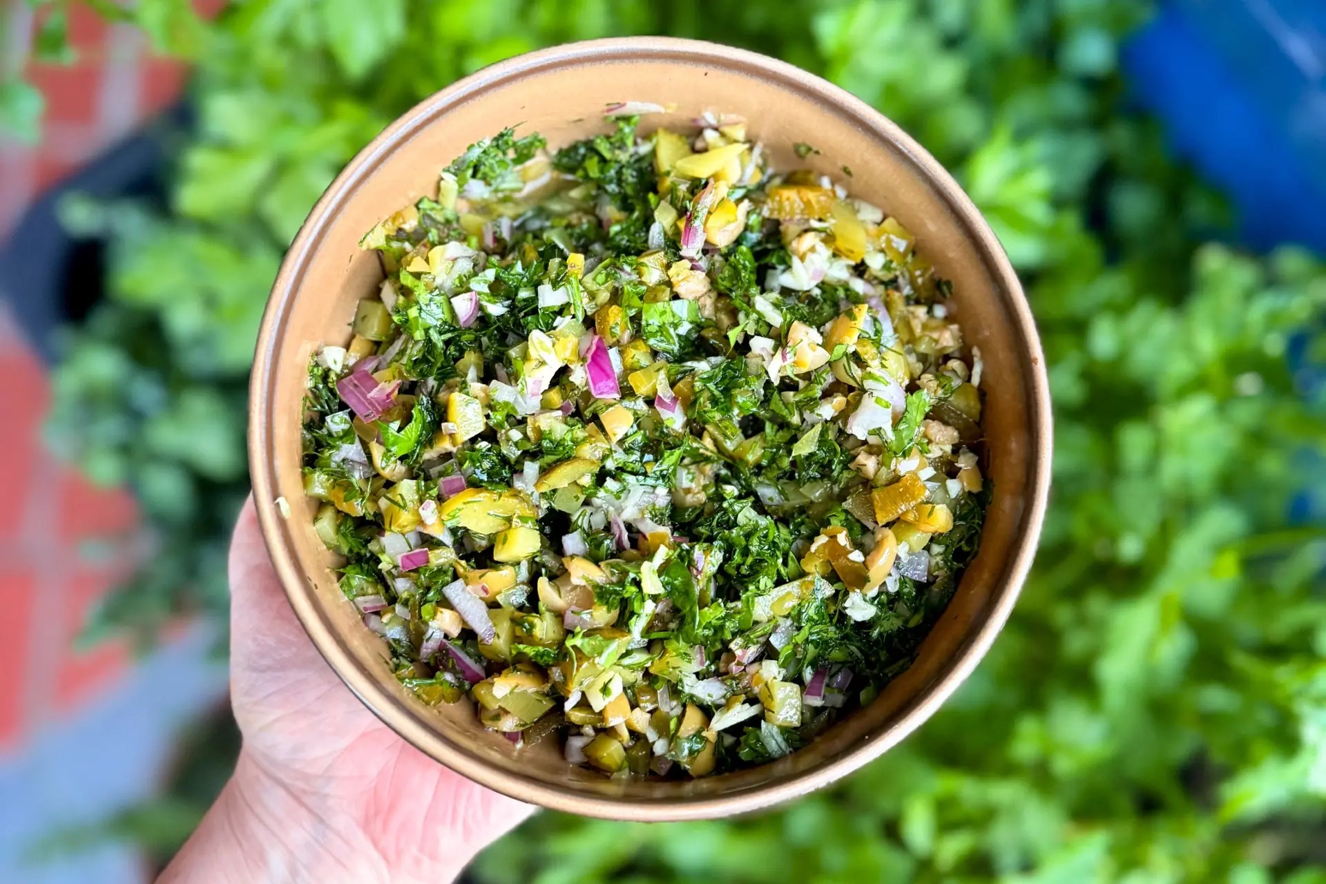 Parsley, olive & lemon salsa. Photo: Penelope Maguire