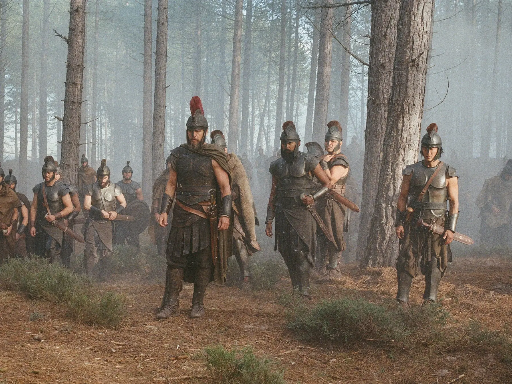 Matt Damon, centre, as Odysseus in \\'The Odyssey\\'. Photo: Universal Pictures