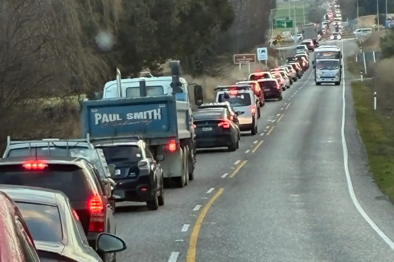 Southern corridor residents have been facing 90-minute commutes this week to travel the 16km from Jack\\'s Point and Hanley\\'s Farm to Queenstown\\'s CBD, while it has taken about an hour to travel the 9km to Frankton at peak times. Photo: Supplied