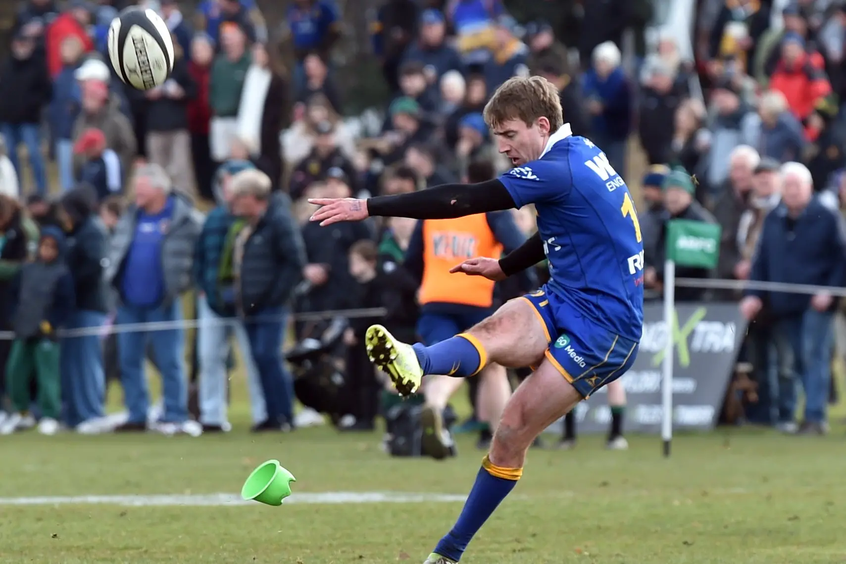 Otago\\'s Cam Millar kicks a conversion during the Ranfurly Shield game between Otago and Mid Canterbury at Molyneux Park on Friday. Photo: Peter McIntosh.