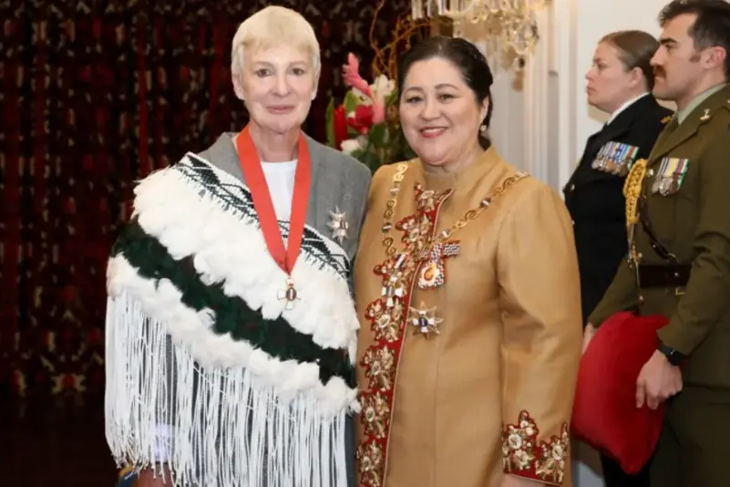 Dame Helene Quilter (left) with Governor-General Dame Cindy Kiro. Photo: Government House