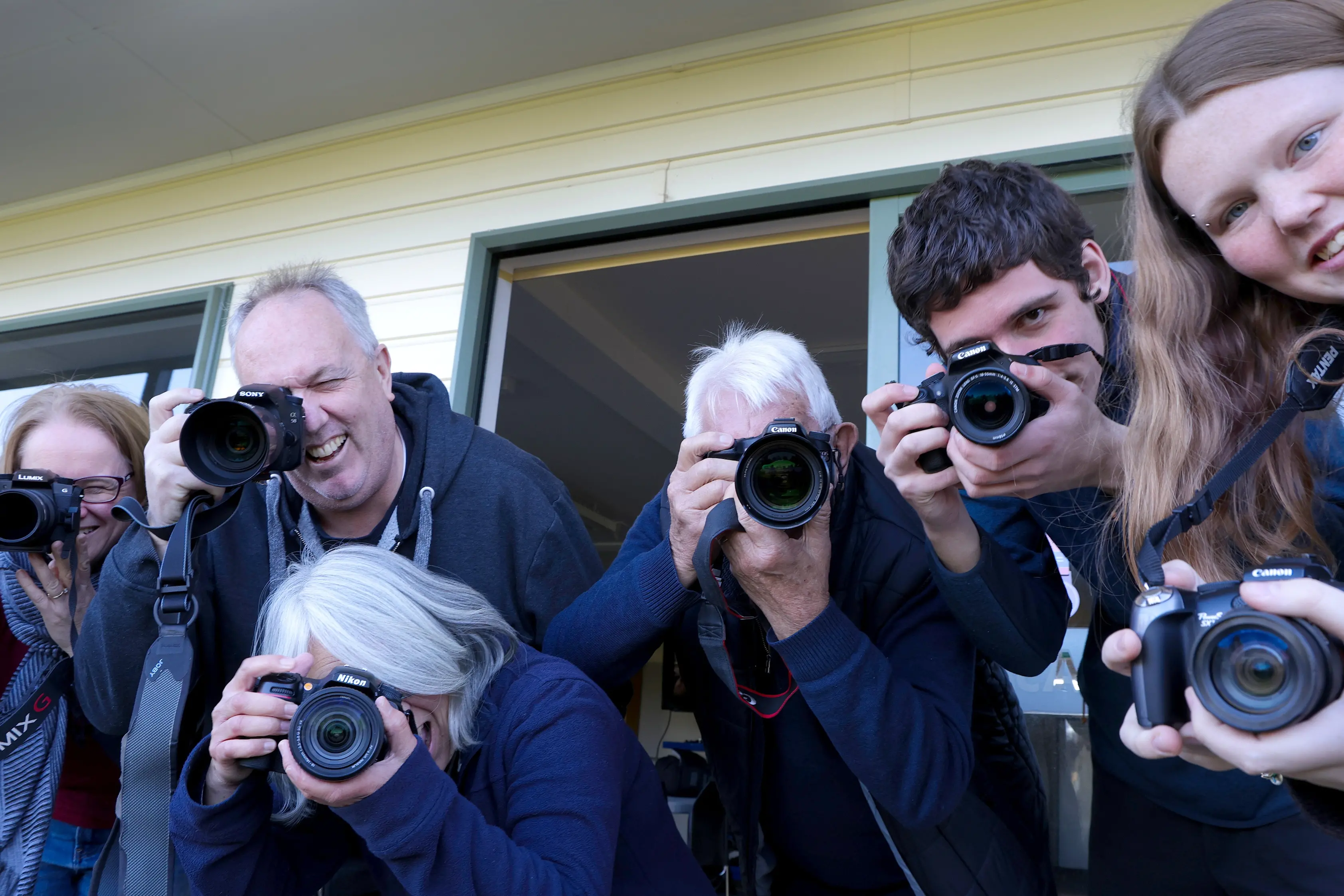 Eyes on Rangiora . . .Some fo the amateur photographers shooting Rangiora at the RPS PhotoMarathon. Photo: John Cosgrove