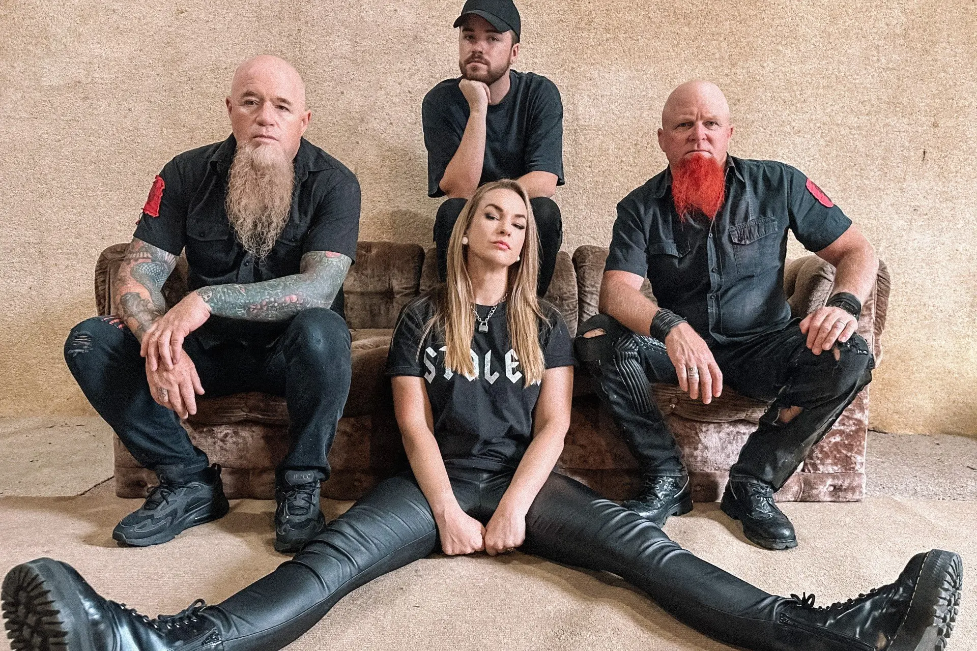Devilskin lead singer Jennie Skulander, centre, with, from left, Paul Martin, Nic Martin and Tony \\u2018Nail\\u2019 Vincent. Photo: ODT files