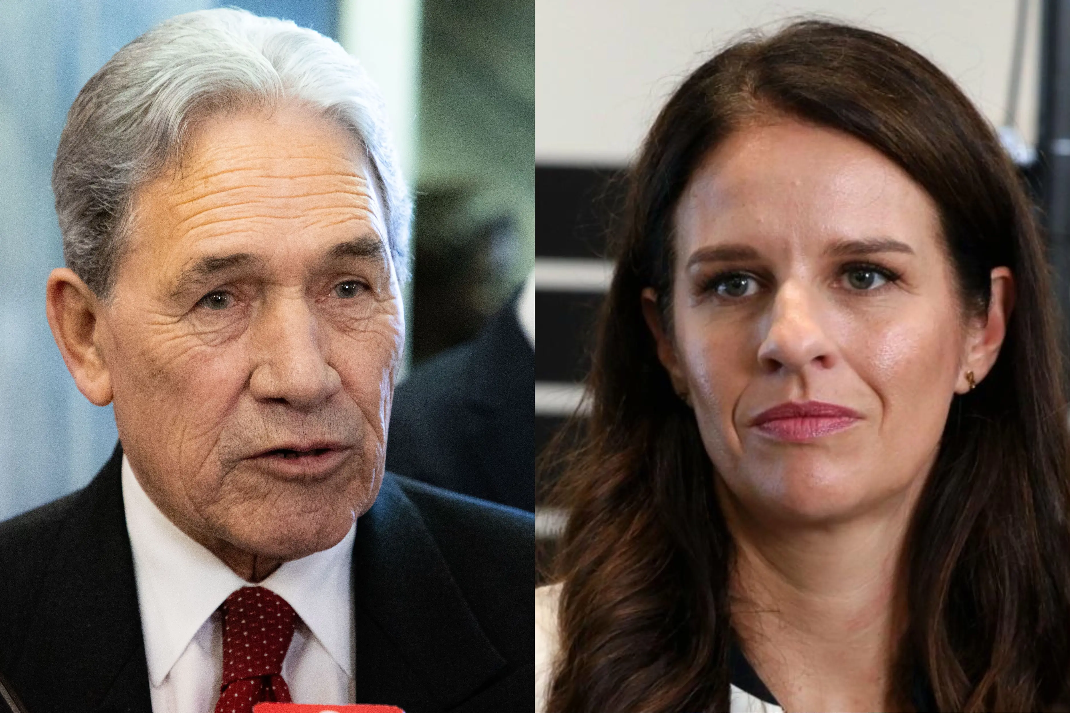 Winston Peters and Erica Stanford. Photos: RNZ