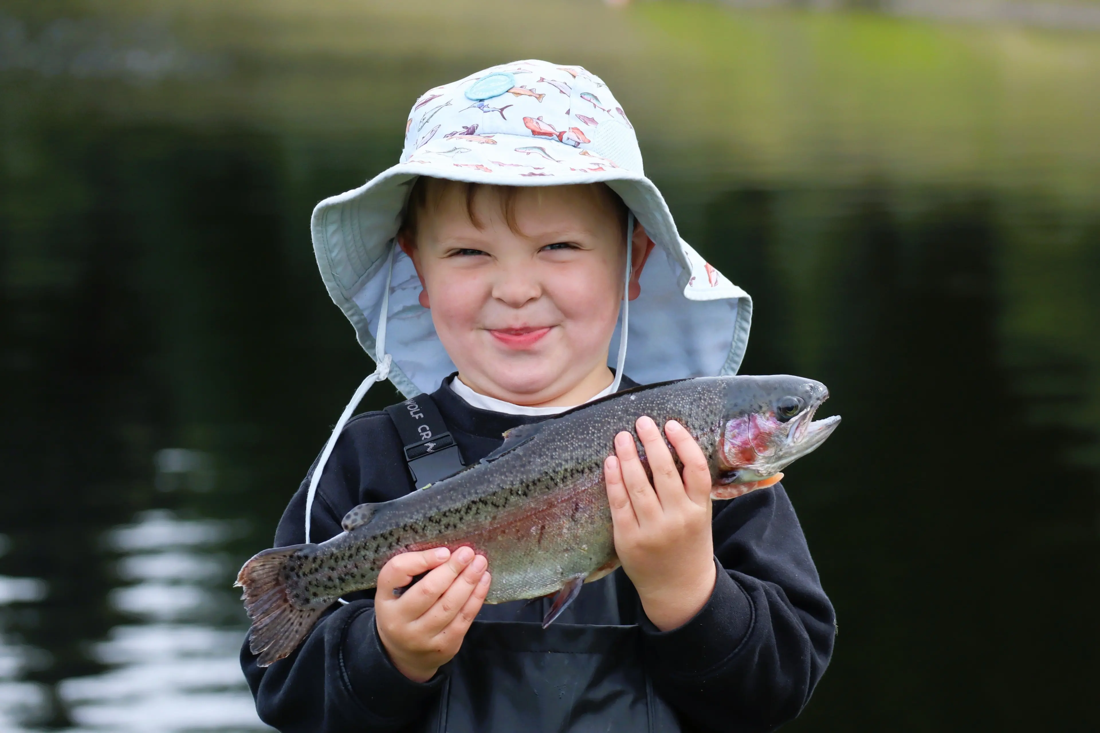 Archie Senelale, 4, of Dunedin, is ready to cast out and reel in at the Otago Fish & Game\\'s Take A Kid Fishing event. Photo: Bruce Quirey, Otago Fish & Game