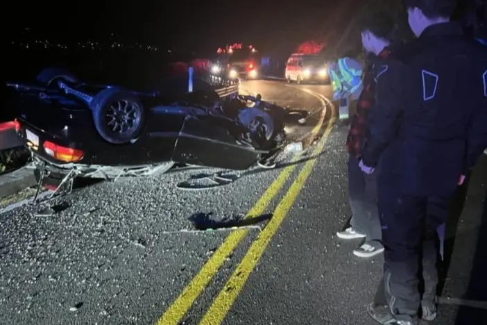 A car crash on Sumner Rd in Lyttelton in June last year. Photo: Supplied