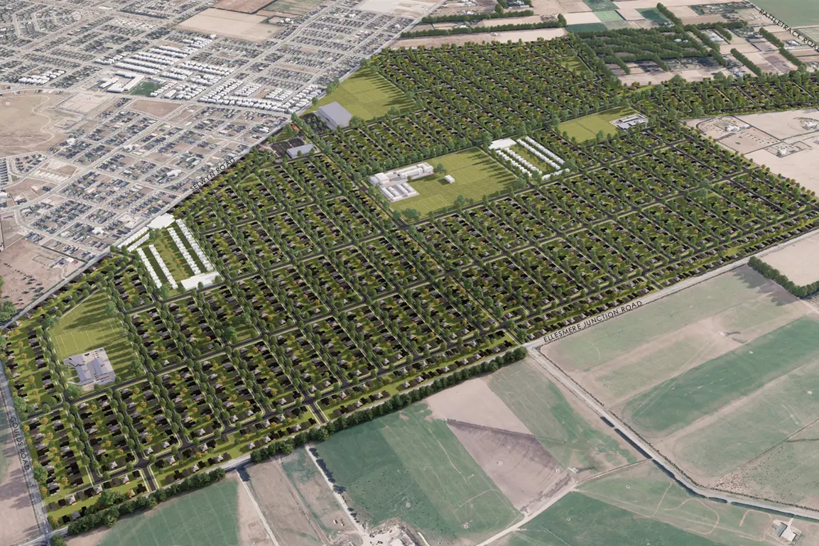 \\u200BDigital renders of what a 3015-home subdivision between Selwyn and Ellesmere Junction Rds could look like. Photo: Supplied