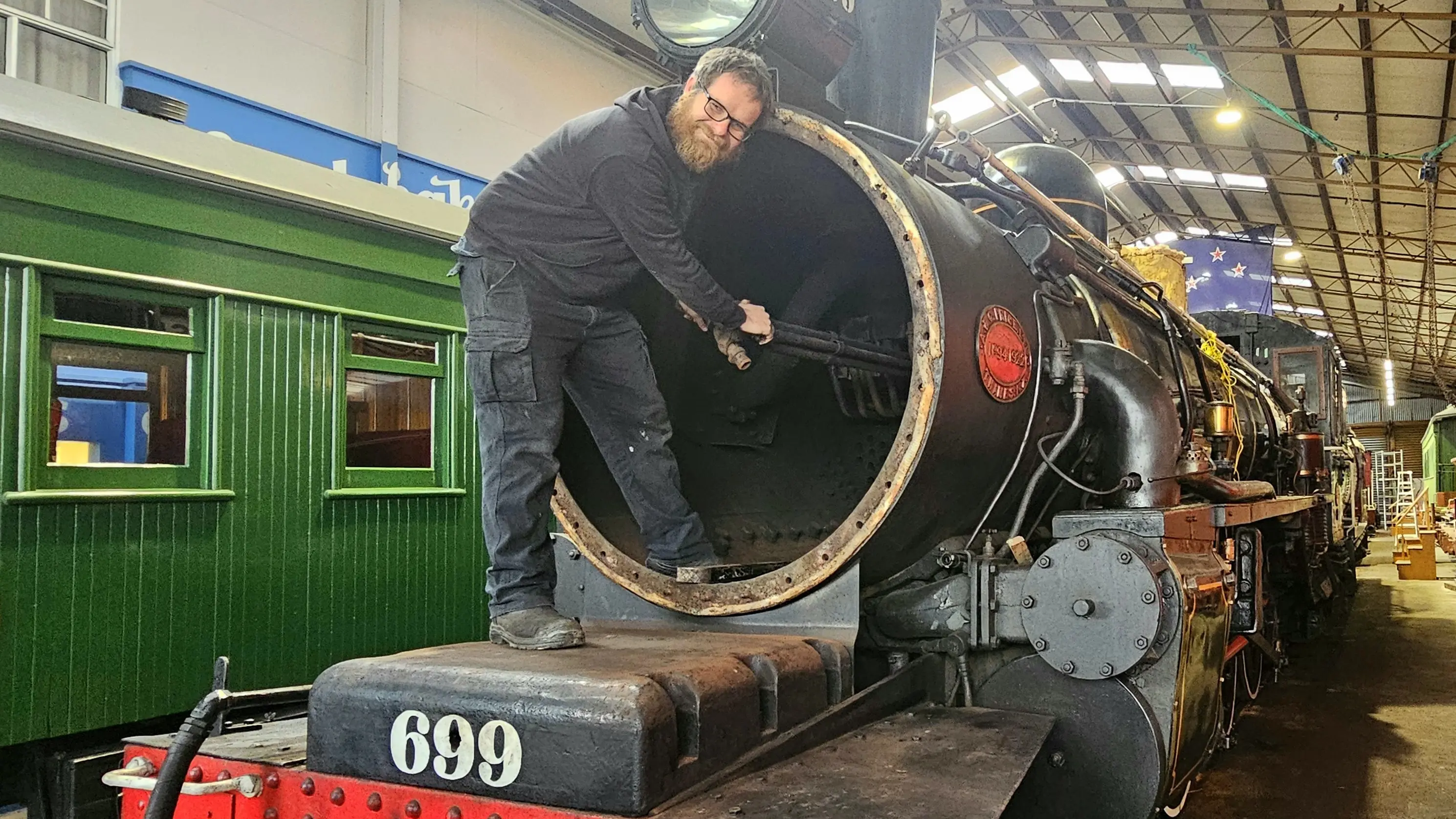 Maintenance and restoration work at Pleasant Point Railway on track
